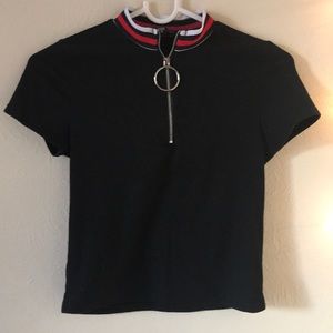 Black polo zip up